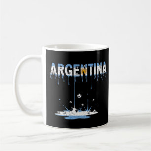 Caneca De Café Bandeira de Futebol da Argentina Gotejando