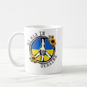 Caneca De Café Bandeira De Girassol Ucraniano Sem guerra Na Ucrân