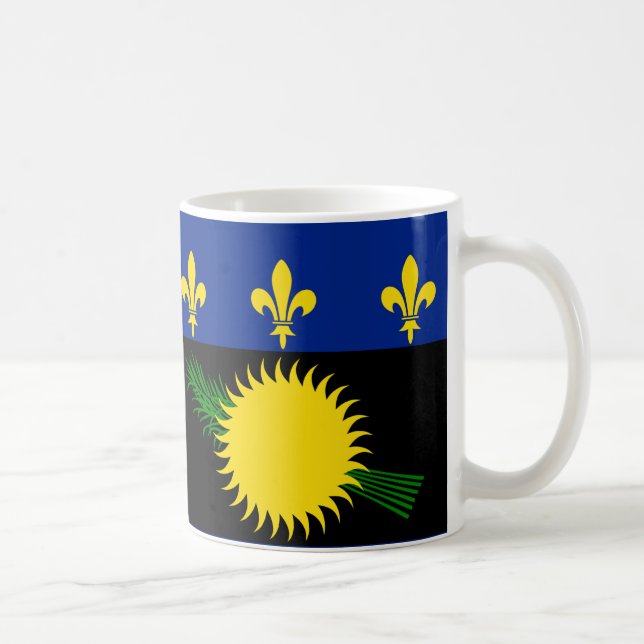 Caneca De Café Bandeira de Guadeloupe Mata Cerâmica (Direita)
