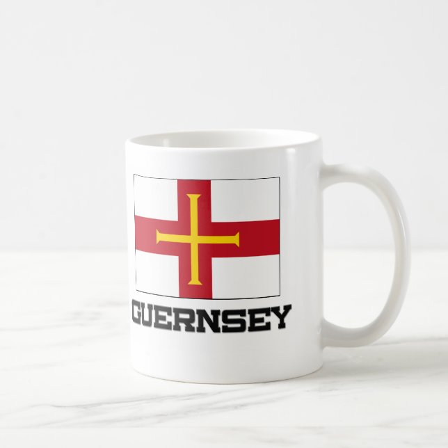 Caneca De Café Bandeira de Guernsey (Direita)