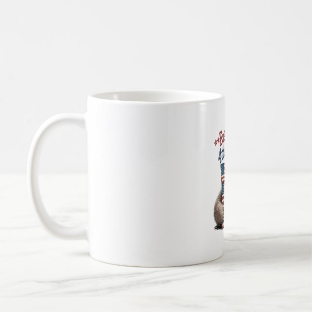 Caneca De Café Bandeira de Hugging Sloth 4 de julho (Esquerda)