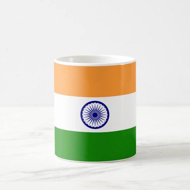 Caneca De Café Bandeira de India (indiano) (Centro)