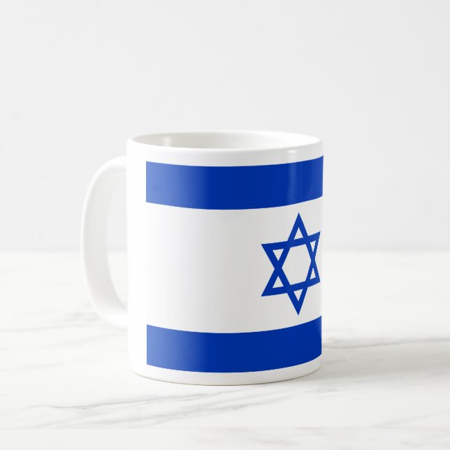 Caneca De Café Bandeira de Israel (Frente Esquerda)