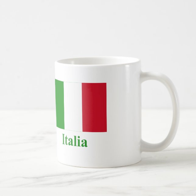 Caneca De Café Bandeira de Italia com nome no italiano (Direita)