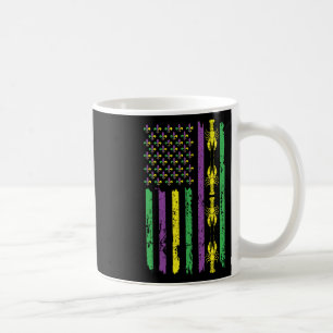 Caneca De Café Bandeira de lagosta Louisiana Miçangas Mardi Festi
