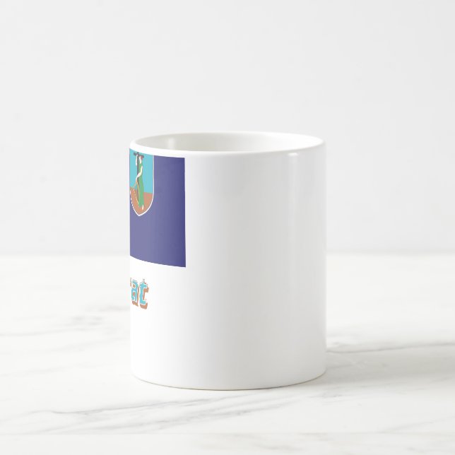 Caneca De Café Bandeira de Montserrat com nome (Centro)