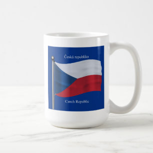 Caneca De Café Bandeira de ondulação da república checa