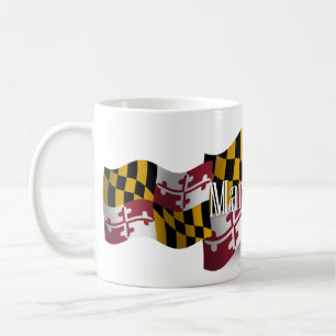 Caneca De Café Bandeira de ondulação de Maryland