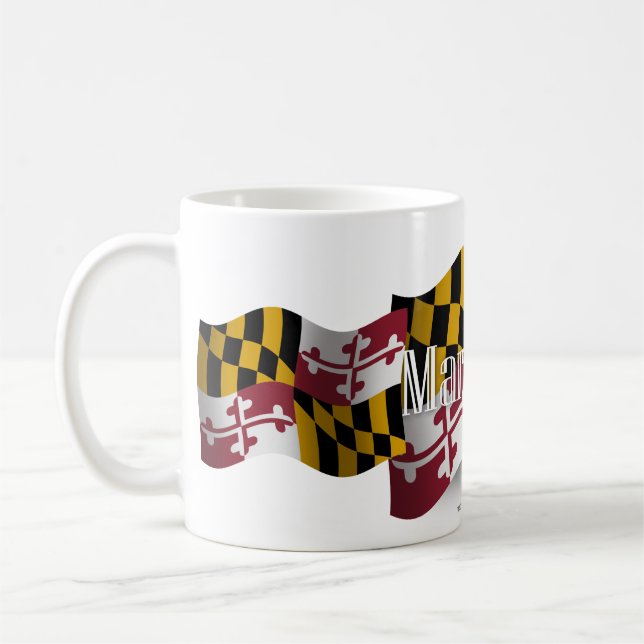Caneca De Café Bandeira de ondulação de Maryland (Esquerda)