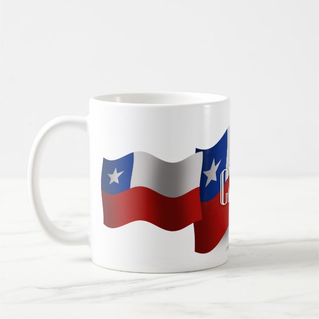 Caneca De Café Bandeira de ondulação do Chile (Esquerda)