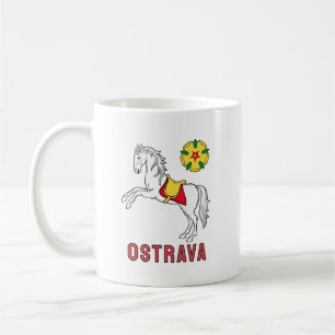 Caneca De Café Bandeira de Ostrava, República Tcheca