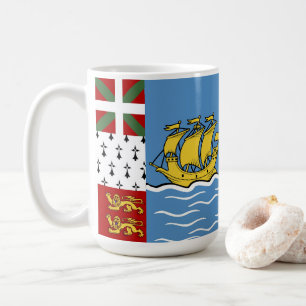 Caneca De Café Bandeira de Pierre e Miquelon santo