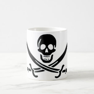 Caneca De Café Bandeira de pirata autêntica de Jack Rackam