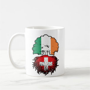 Caneca De Café Bandeira de Raízes da Árvore da Irlanda suiça