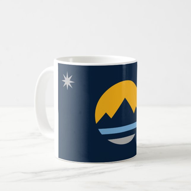 Caneca De Café Bandeira de Reno (Cidade de Nevada) (Frente Esquerda)