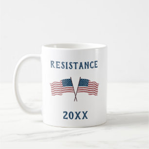 Caneca De Café Bandeira de Resistência EUA Personalizada