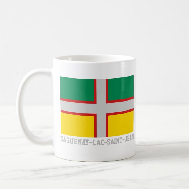 Caneca De Café Bandeira de Saguenay-Lac-Santo-Jean (QUÉBEC) (Esquerda)