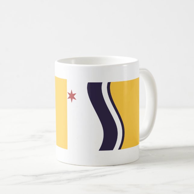 Caneca De Café Bandeira de South Bend, Indiana (Frente Esquerda)