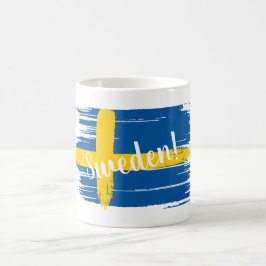 Caneca De Café Bandeira de Suecia de Brushacarc Artístico