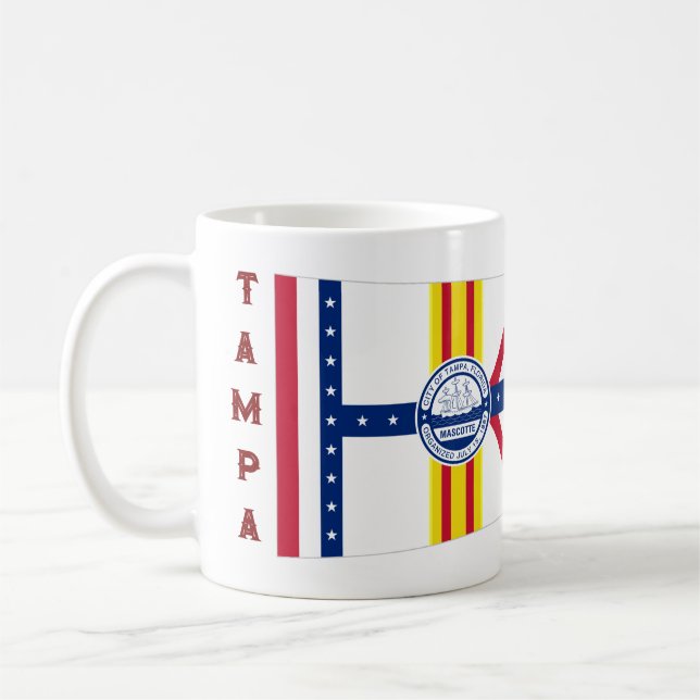 Caneca De Café Bandeira de Tampa, Flórida (Esquerda)
