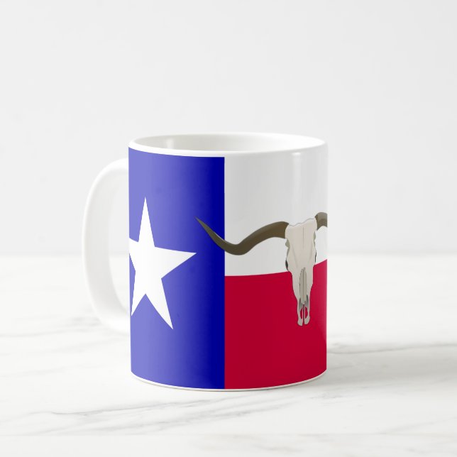 Caneca De Café Bandeira de Texas (Frente Esquerda)