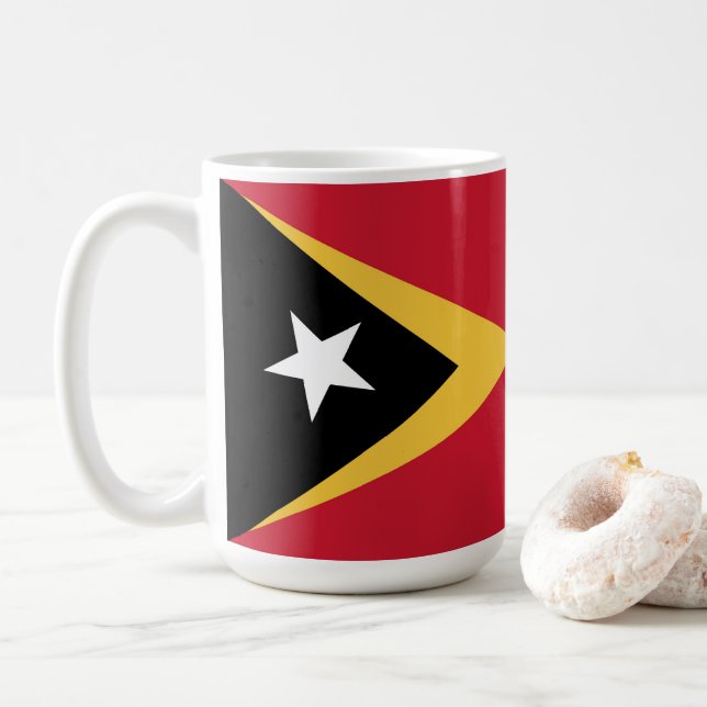 Caneca De Café bandeira de Timor Leste (Com Donut)