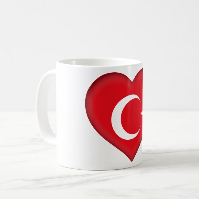 Caneca De Café Bandeira de Turquia (Frente Esquerda)