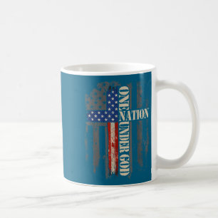 Caneca De Café Bandeira de Uma Nação Sob Deus 4 de Julho Patrióti