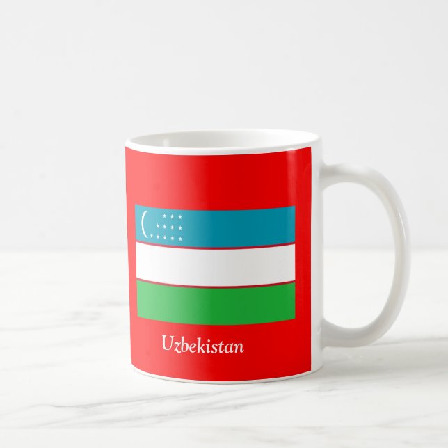 Caneca De Café Bandeira de Uzbekistan (Direita)