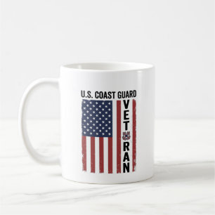Caneca De Café Bandeira de Veterano da Guarda Costeira Design Vet