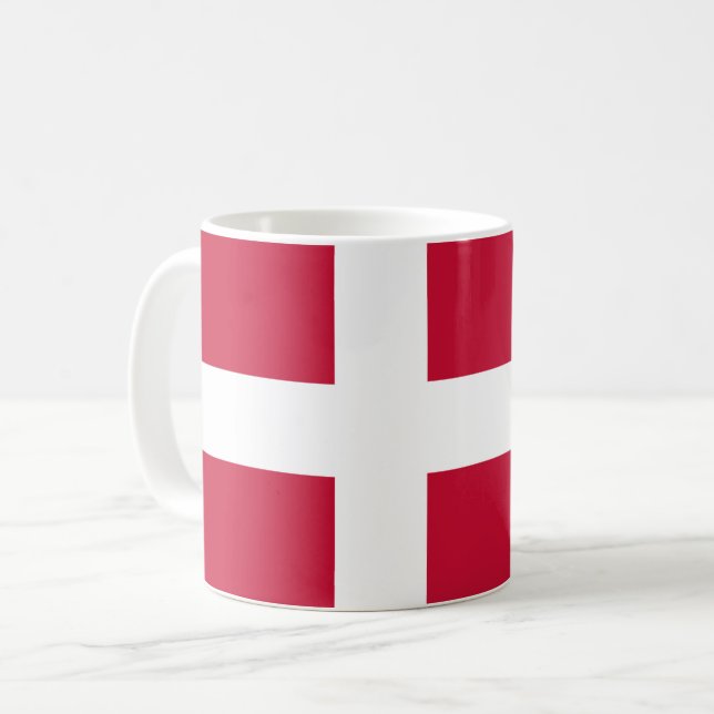 Caneca De Café Bandeira Dinamarquesa (Frente Esquerda)