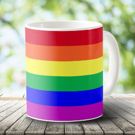 Caneca De Café Bandeira do Arco-íris do Orgulho Gay com Cores Sup