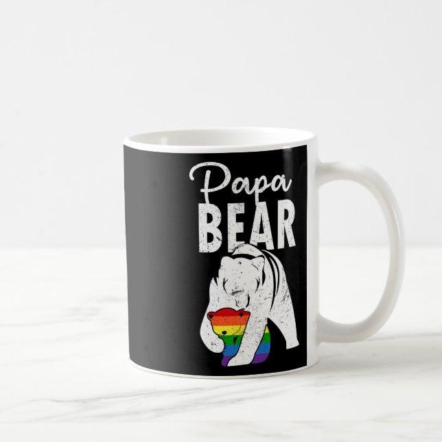 Caneca De Café Bandeira do arco-íris do Orgulho Gay do Papai Urso (Direita)