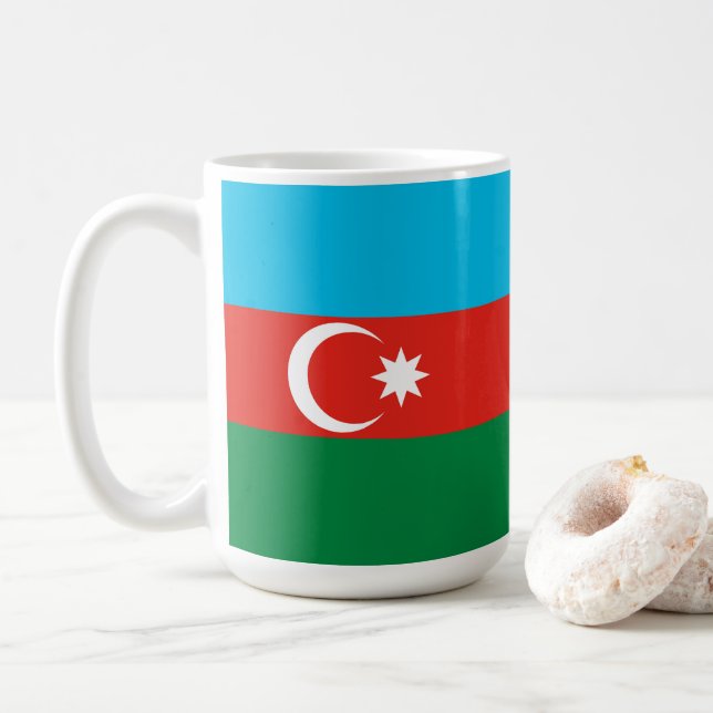 Caneca De Café Bandeira do Azerbaijão (Com Donut)