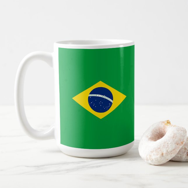 Caneca De Café Bandeira do Brasil (Com Donut)