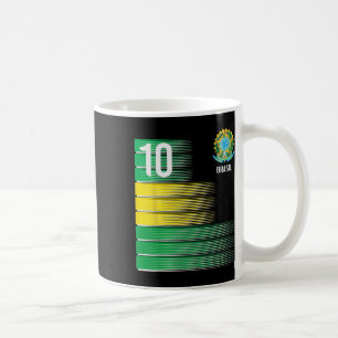 Caneca De Café Bandeira do Brasil Número 10 Brasil Futebol Homens