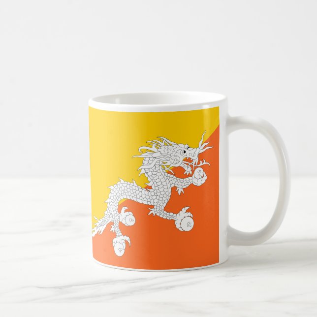 Caneca De Café Bandeira do Butão - Canhão cerâmico (Direita)