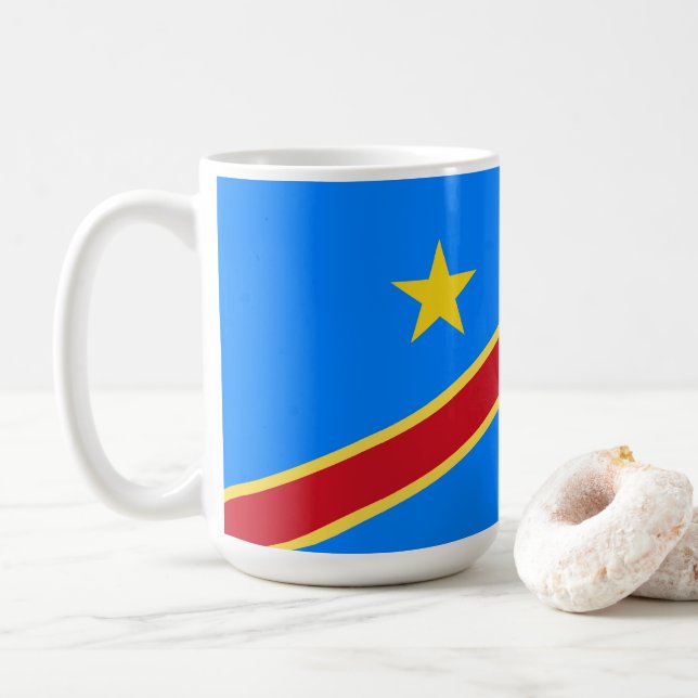 Caneca De Café Bandeira do Congo (Com Donut)