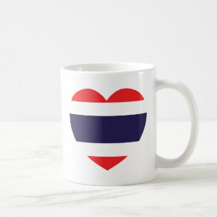 Caneca De Café Bandeira do coração de Tailândia