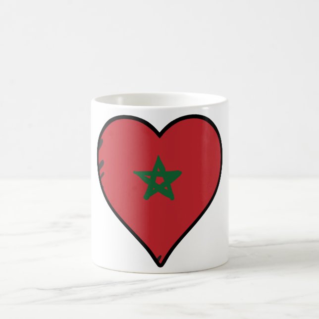 Caneca De Café Bandeira do Coração do Marrocos (Centro)