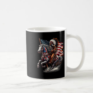 Caneca De Café Bandeira do Dia Americano Indiano do Cavalo Andand