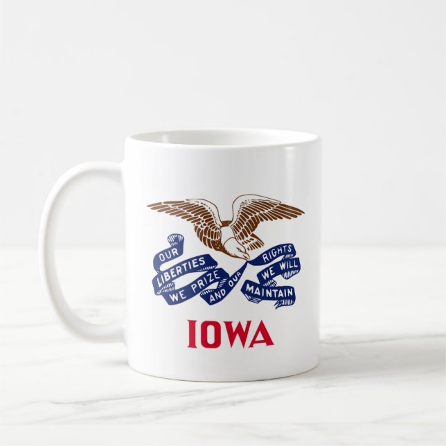 Caneca De Café Bandeira do Estado de Iowa (Esquerda)