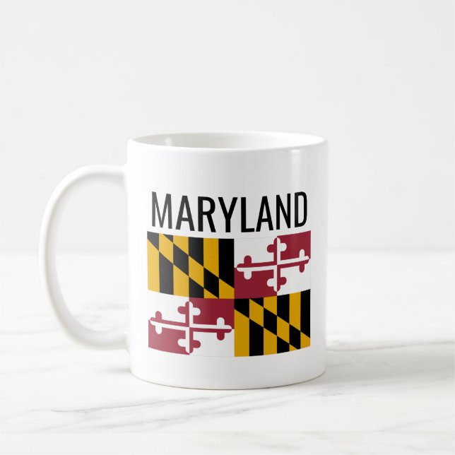 Caneca De Café Bandeira do Estado de Maryland // EUA (Esquerda)