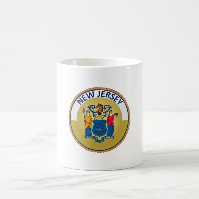 Caneca De Café Bandeira do Estado de Nova Jersey (Centro)