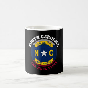 CANECA DE CAFÉ BANDEIRA DO ESTADO DO AÇO DA CAROLINA DO NORTE