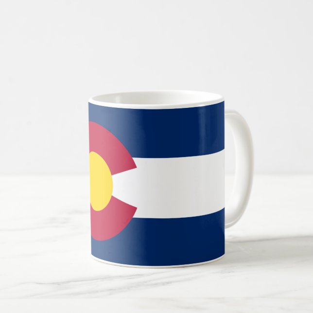Caneca De Café Bandeira do Estado do Colorado (Frente Esquerda)