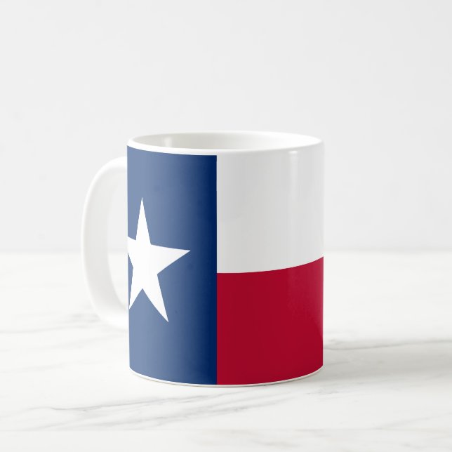 Caneca De Café Bandeira do Estado Texano (Texas) (Frente Esquerda)