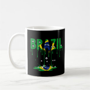 Caneca De Café Bandeira do Futebol Brasileiro Gotejando
