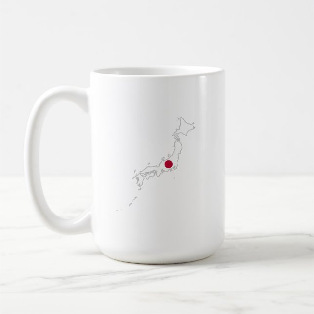 Caneca De Café Bandeira do Japão no mapa (Esquerda)