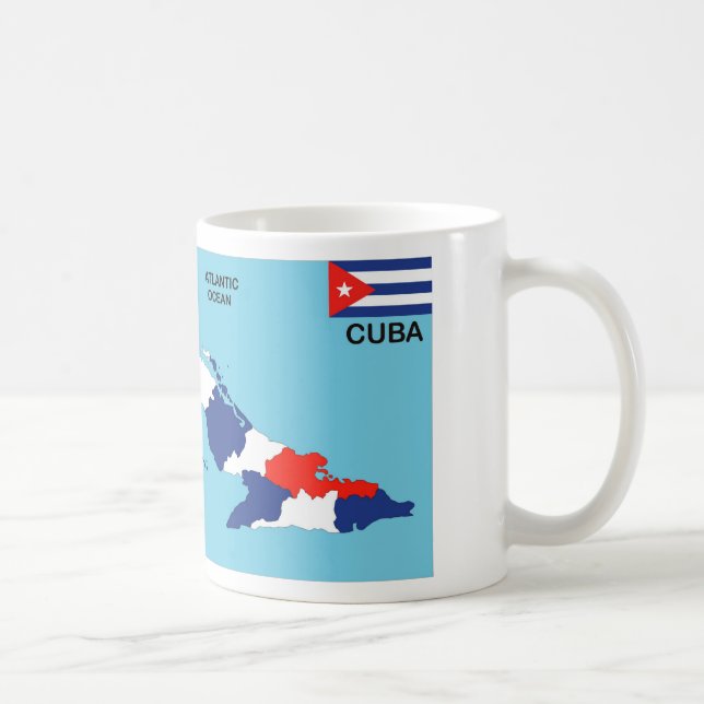 Caneca De Café bandeira do mapa político de Cuba (Direita)